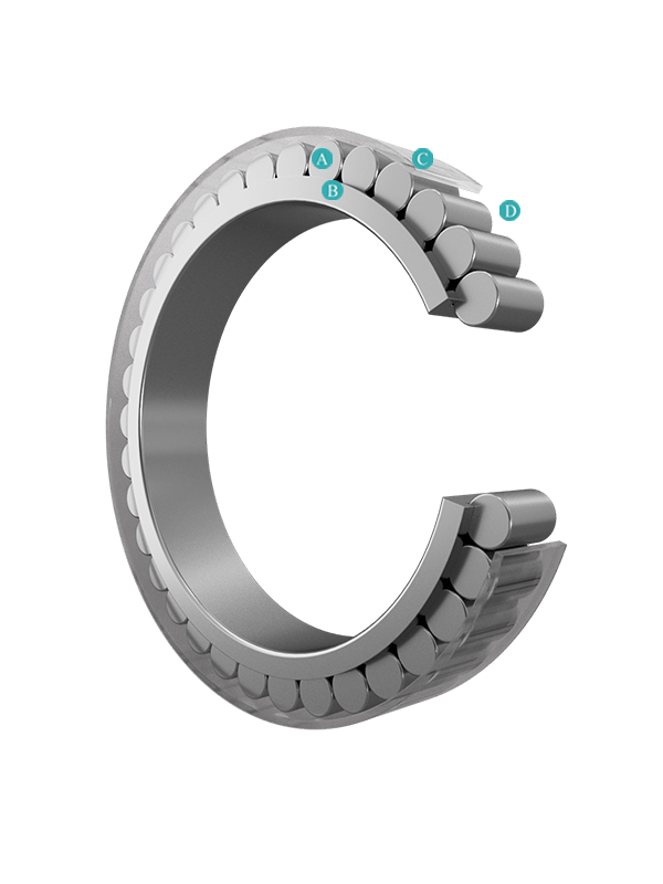 Однорядные полносепараторные цилиндрические роликоподшипники без наружного кольца